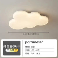 Plafonnier nordique en bois massif pour une chambre à coucher élégante | Marco Lucetti Blanc pur 60 cm-48 W / Gradation tricolore