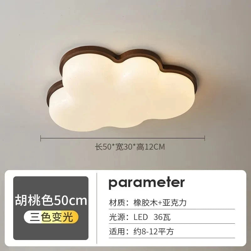 Plafonnier nordique en bois massif pour une chambre à coucher élégante | Marco Lucetti Couleur Noyer 50cm-36 / Gradation tricolore