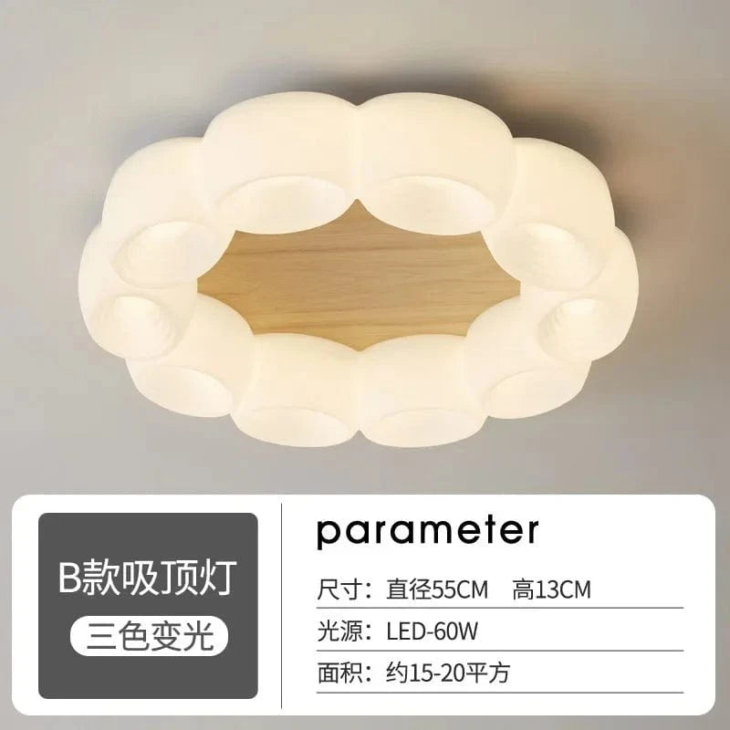 Plafonnier nordique en bois massif pour une chambre à coucher élégante | Marco Lucetti Grain de bois de type B 55 / Gradation tricolore