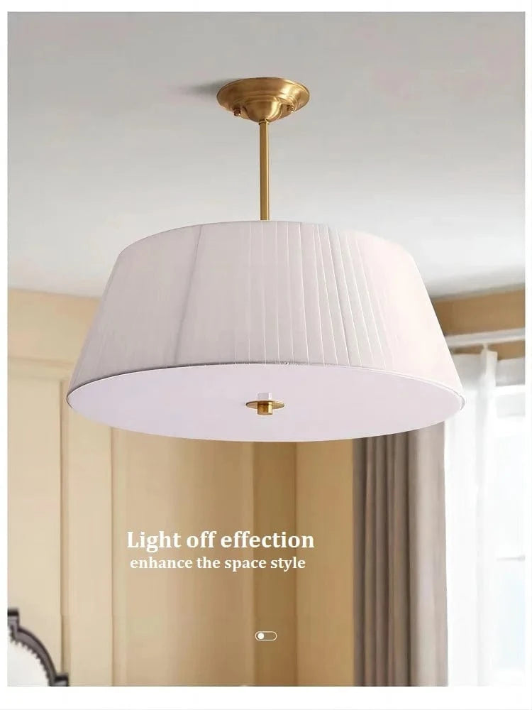 Plafonnier Nordique en Cuivre avec Abat-jour en Lin de Qualité - Édition Premium | Marco Lucetti