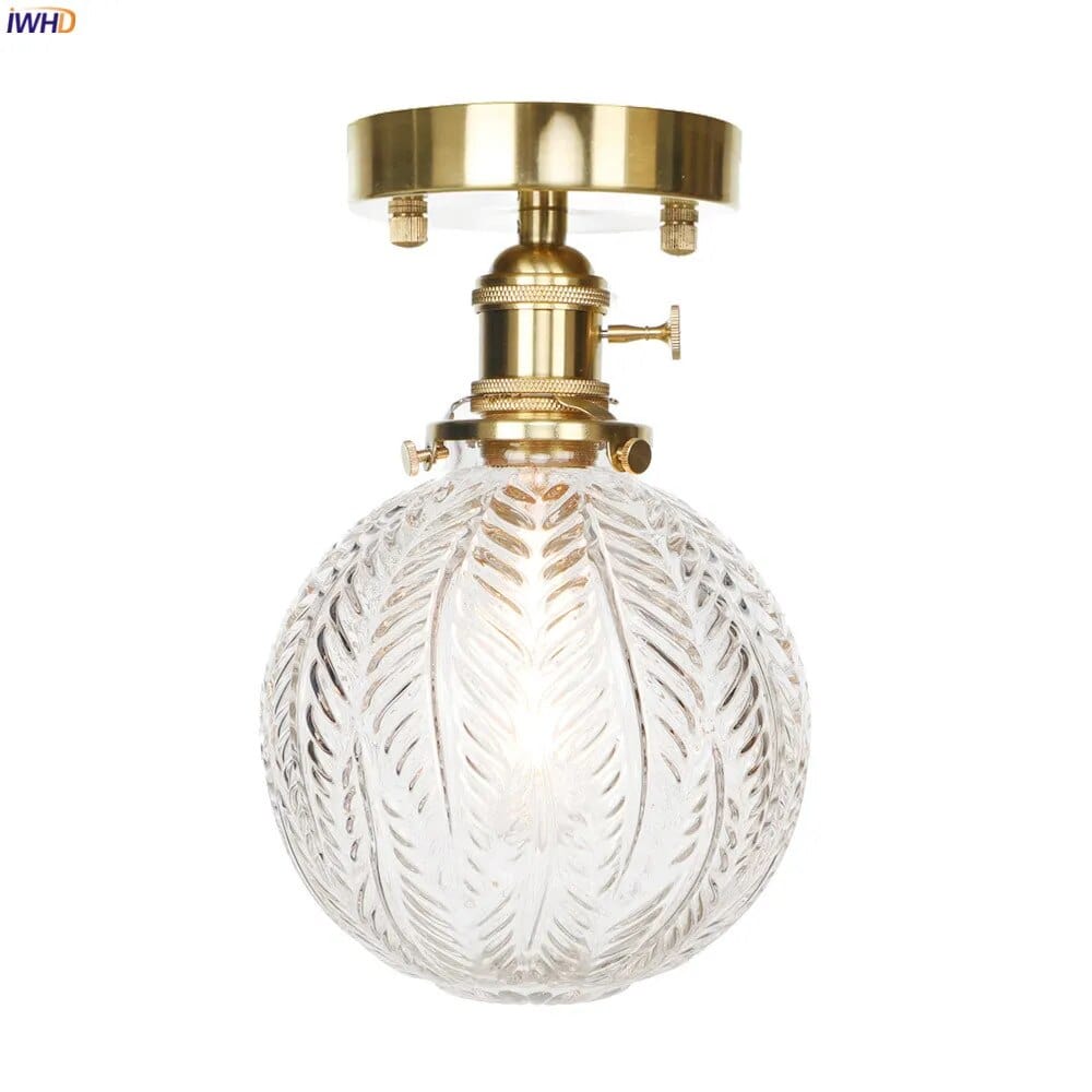 Plafonnier nordique en cuivre avec abat-jour en verre | Marco Lucetti