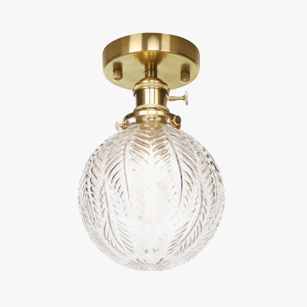 Plafonnier nordique en cuivre avec abat-jour en verre | Marco Lucetti