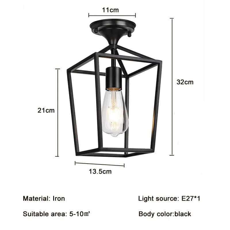 Plafonnier nordique en fer noir pour un style industriel rétro | Marco Lucetti