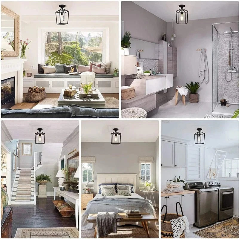 Plafonnier nordique en fer noir pour un style industriel rétro | Marco Lucetti