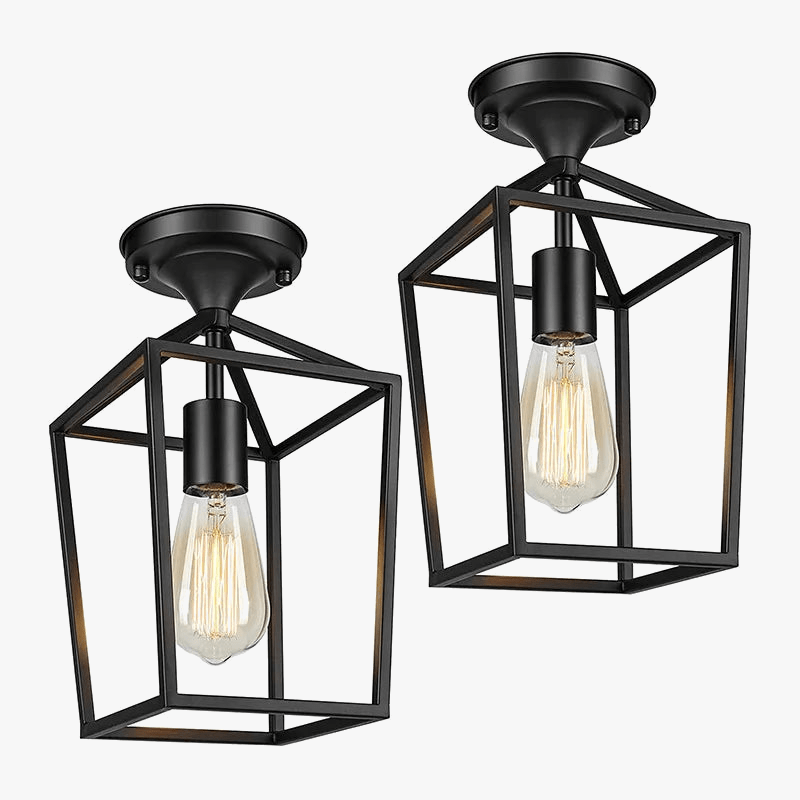 Plafonnier nordique en fer noir pour un style industriel rétro | Marco Lucetti