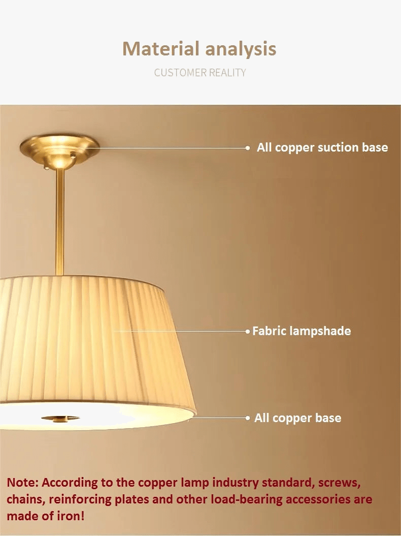 Plafonnier nordique en tissu et cuivre Joliment Simple | Marco Lucetti