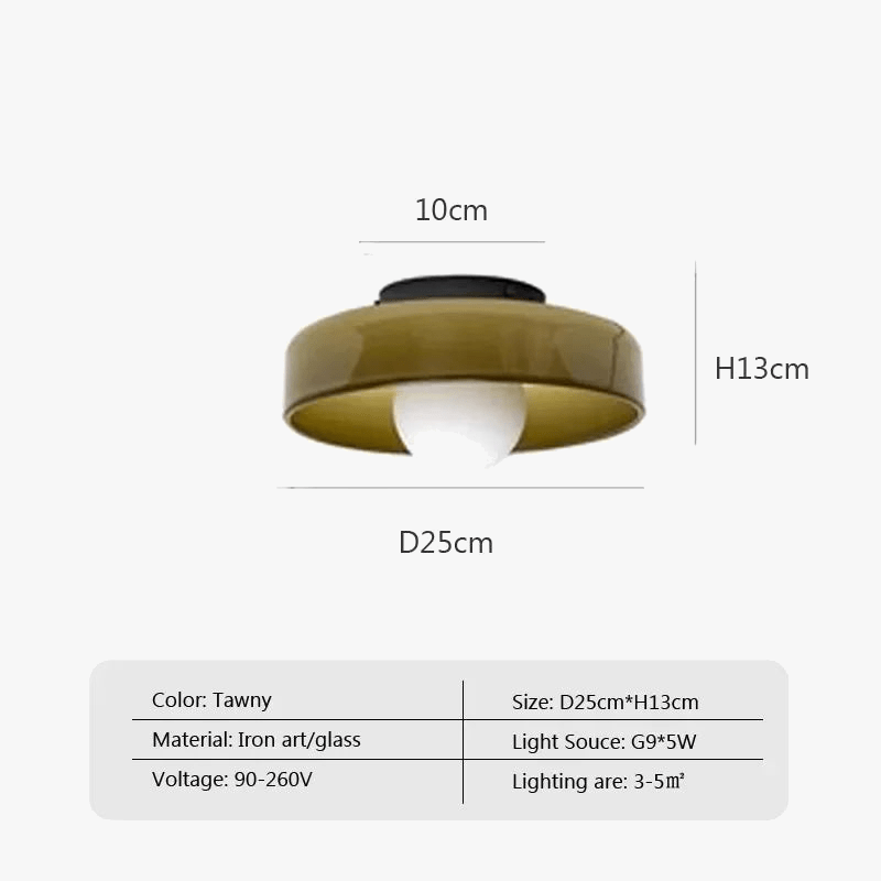 Plafonnier nordique en verre avec une seule tête G9 | Marco Lucetti D / Lumière blanche