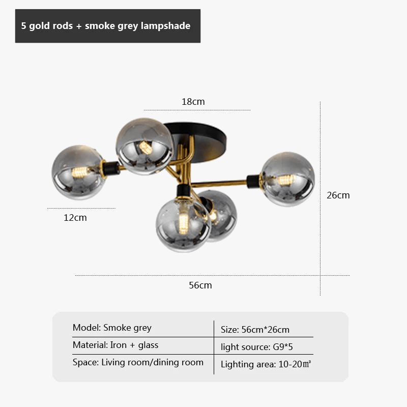 Plafonnier nordique en verre G9 LED pour intérieur moderne | Marco Lucetti