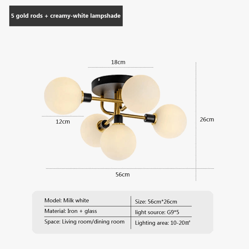Plafonnier nordique en verre G9 LED pour intérieur moderne | Marco Lucetti