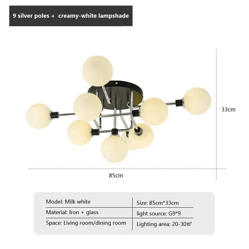 Plafonnier nordique en verre G9 LED pour intérieur moderne | Marco Lucetti 9D