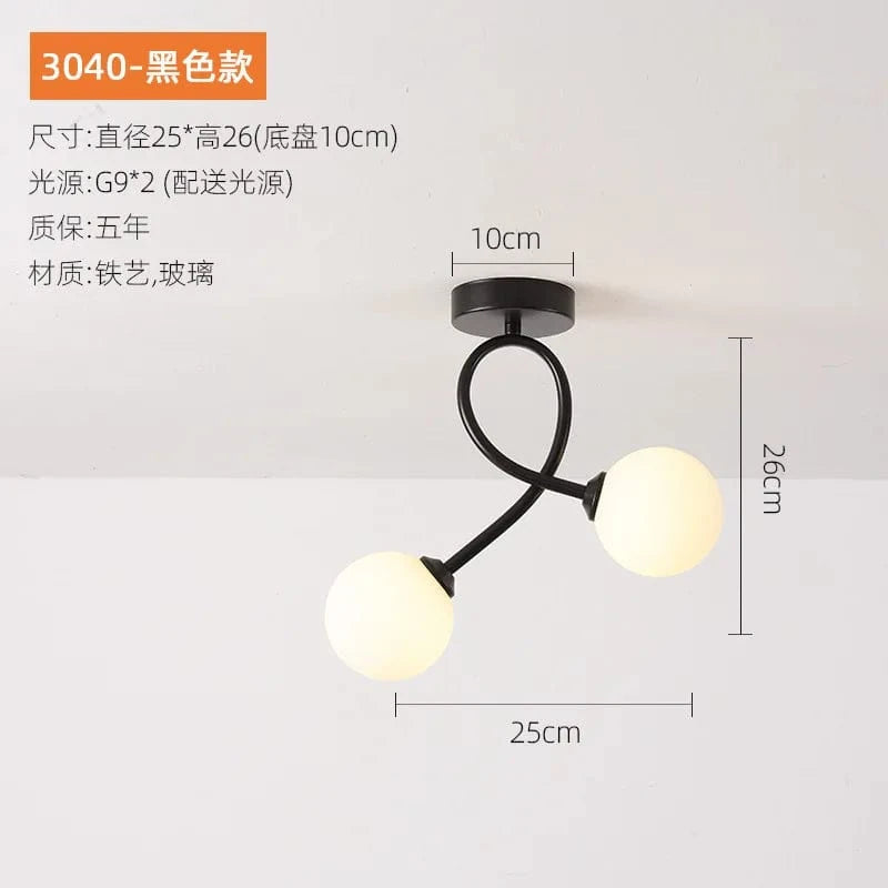 Plafonnier Nordique Épuré | Marco Lucetti C noir / PAS d&#39;ampoules