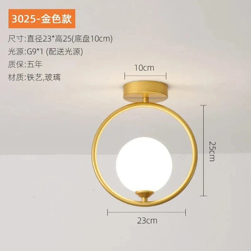 Plafonnier Nordique Épuré | Marco Lucetti Doré / PAS d&#39;ampoules