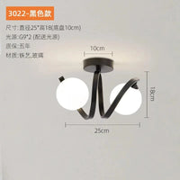 Plafonnier Nordique Épuré | Marco Lucetti E noir / PAS d&#39;ampoules