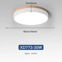 Plafonnier Nordique LED en Bois à 7 Couleurs pour Salon - 3 Lumières Ajustables - Idéal pour Chambre et Couloir | Marco Lucetti Blanc 30W / 3 couleurs réglables