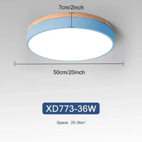 Plafonnier Nordique LED en Bois à 7 Couleurs pour Salon - 3 Lumières Ajustables - Idéal pour Chambre et Couloir | Marco Lucetti Bleu 36W / 3 couleurs réglables