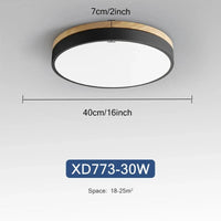 Plafonnier Nordique LED en Bois à 7 Couleurs pour Salon - 3 Lumières Ajustables - Idéal pour Chambre et Couloir | Marco Lucetti Noir 30W / 3 couleurs réglables