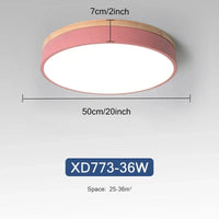 Plafonnier Nordique LED en Bois à 7 Couleurs pour Salon - 3 Lumières Ajustables - Idéal pour Chambre et Couloir | Marco Lucetti Rose 36W / 3 couleurs réglables