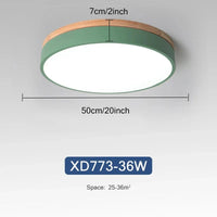 Plafonnier Nordique LED en Bois à 7 Couleurs pour Salon - 3 Lumières Ajustables - Idéal pour Chambre et Couloir | Marco Lucetti Vert 36W / 3 couleurs réglables