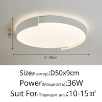 Plafonnier Nordique LED pour chambre étude salon bébé chambre décoration intérieure | Marco Lucetti A 50cm blanc / Blanc chaud, pas de télécommande