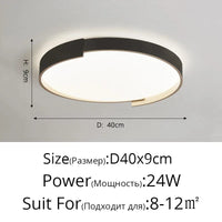 Plafonnier Nordique LED pour chambre étude salon bébé chambre décoration intérieure | Marco Lucetti A Or Noir 40cm / Blanc chaud, pas de télécommande