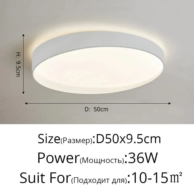 Plafonnier Nordique LED pour chambre étude salon bébé chambre décoration intérieure | Marco Lucetti B Blanc 50cm / Blanc chaud, pas de télécommande