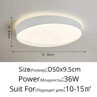 Plafonnier Nordique LED pour chambre étude salon bébé chambre décoration intérieure | Marco Lucetti B Blanc 50cm / Blanc chaud, pas de télécommande