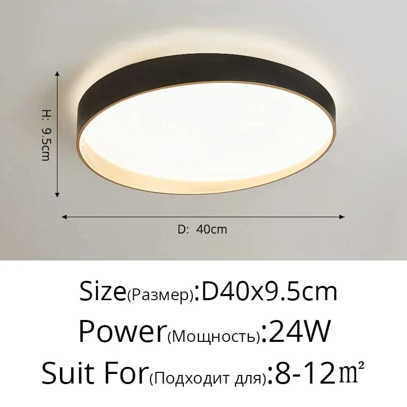 Plafonnier Nordique LED pour chambre étude salon bébé chambre décoration intérieure | Marco Lucetti B Noir Or 50cm / Blanc chaud, pas de télécommande