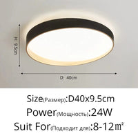 Plafonnier Nordique LED pour chambre étude salon bébé chambre décoration intérieure | Marco Lucetti B Noir Or 50cm / Blanc chaud, pas de télécommande