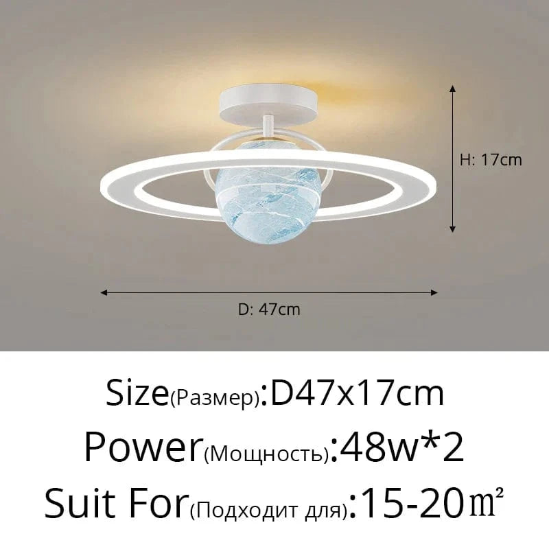 Plafonnier nordique moderne à LED de luxe "Étoile Ciel" | Marco Lucetti C 47x17 Blanc / Lumière blanche