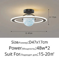 Plafonnier nordique moderne à LED de luxe "Étoile Ciel" | Marco Lucetti C 47x17 Noir / Lumière blanche