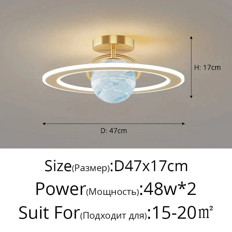 Plafonnier nordique moderne à LED de luxe "Étoile Ciel" | Marco Lucetti C 47x17 Or / Lumière blanche
