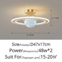 Plafonnier nordique moderne à LED de luxe "Étoile Ciel" | Marco Lucetti C 47x17 Or / Lumière blanche