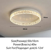 Plafonnier Nordique Moderne à LEDs, Réglable et Lumineux | Marco Lucetti Blanc 50cm / Luminosité variable