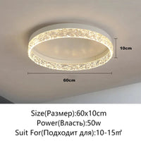 Plafonnier Nordique Moderne à LEDs, Réglable et Lumineux | Marco Lucetti Blanc 60cm / Luminosité variable