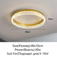 Plafonnier Nordique Moderne à LEDs, Réglable et Lumineux | Marco Lucetti Or 40cm / Lumière froide Pas de télécommande