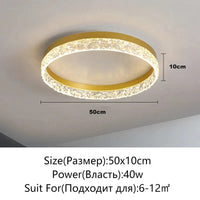 Plafonnier Nordique Moderne à LEDs, Réglable et Lumineux | Marco Lucetti Or 50cm / Luminosité variable