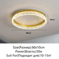 Plafonnier Nordique Moderne à LEDs, Réglable et Lumineux | Marco Lucetti Or 60cm / Luminosité variable