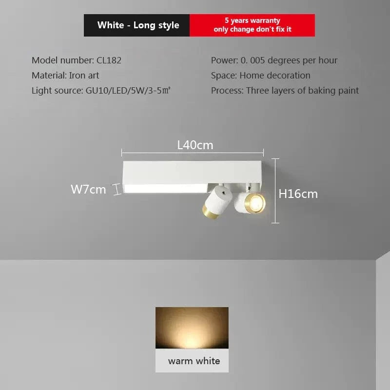 Plafonnier Nordique Moderne LED pour Chambre Salon Salle à Manger - Décoration Intérieure Maison | Marco Lucetti Style long blanc / Gradation trichromatique