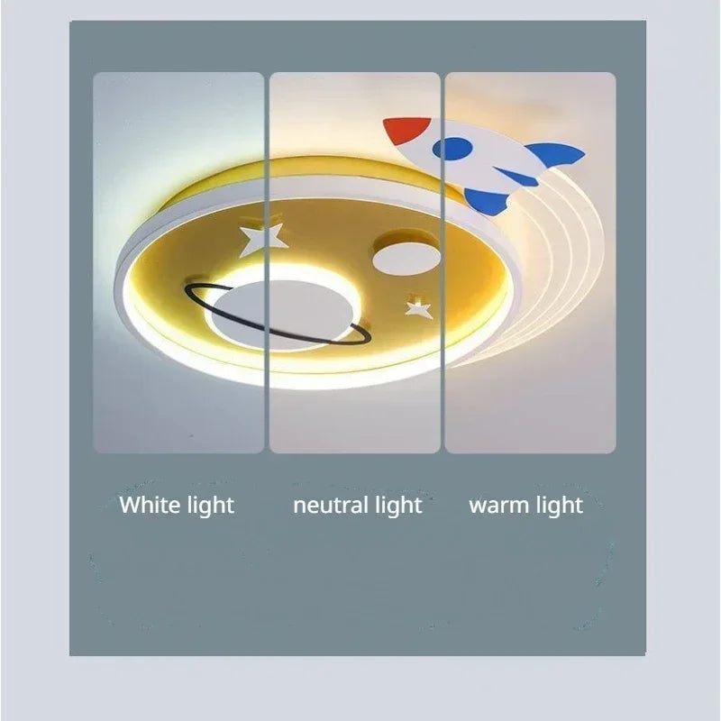 Plafonnier Nordique "Planète Fusée" LED pour Décoration Enfant