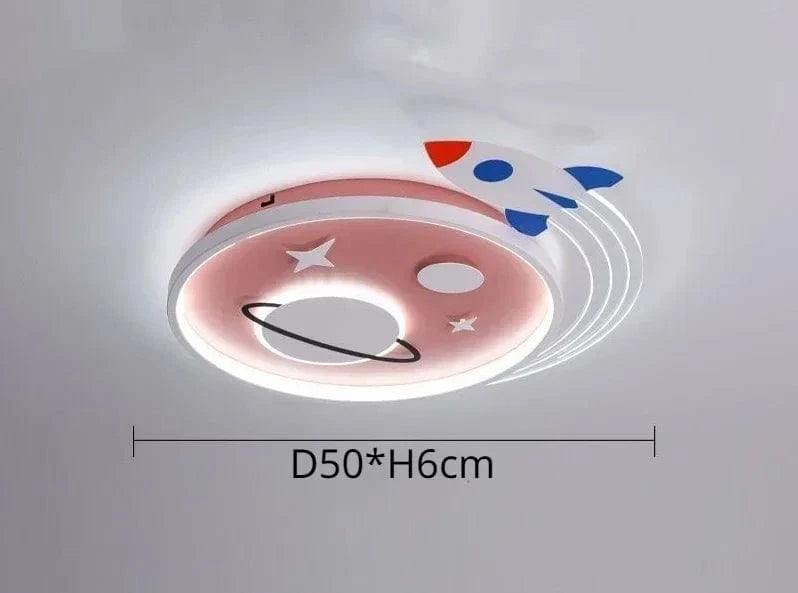 Plafonnier Nordique "Planète Fusée" LED pour Décoration Enfant | Marco Lucetti Rose 38W / Lumière chaude