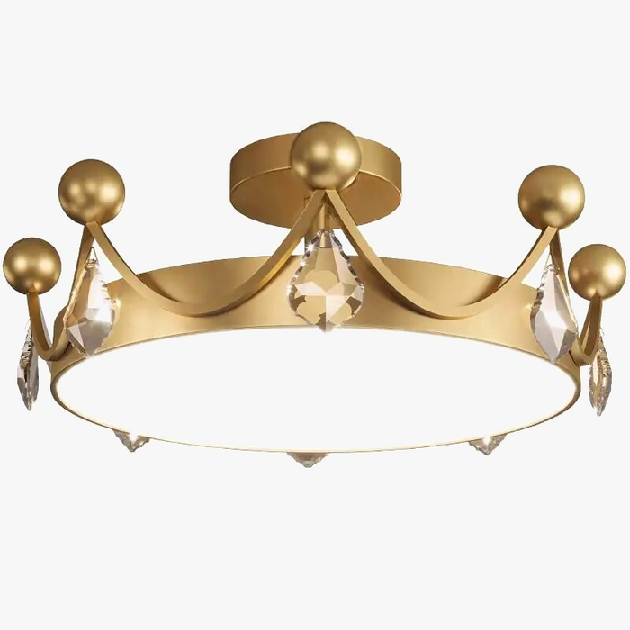Plafonnier nordique minimaliste : Couronne en cristal