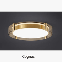 Plafonnier nordique rond design luxe | Marco Lucetti Cognac / D45cm-H6cm