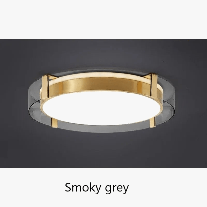 Plafonnier nordique rond design luxe | Marco Lucetti Gris fumé / D45cm-H6cm