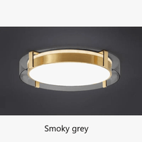 Plafonnier nordique rond design luxe | Marco Lucetti Gris fumé / D45cm-H6cm