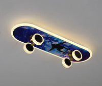Plafonnier nordique skateboard créatif pour chambre d'enfant moderne. | Marco Lucetti B3 / Lumière blanche