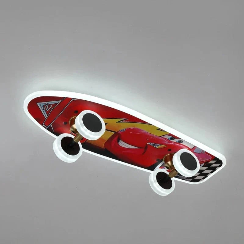 Plafonnier nordique skateboard créatif pour chambre d'enfant moderne. | Marco Lucetti C2 / Lumière blanche