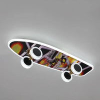 Plafonnier nordique skateboard créatif pour chambre d'enfant moderne. | Marco Lucetti C3 / Lumière blanche