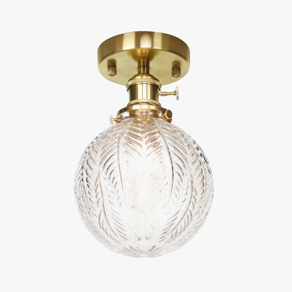 Plafonnier nordique en cuivre avec abat-jour en verre