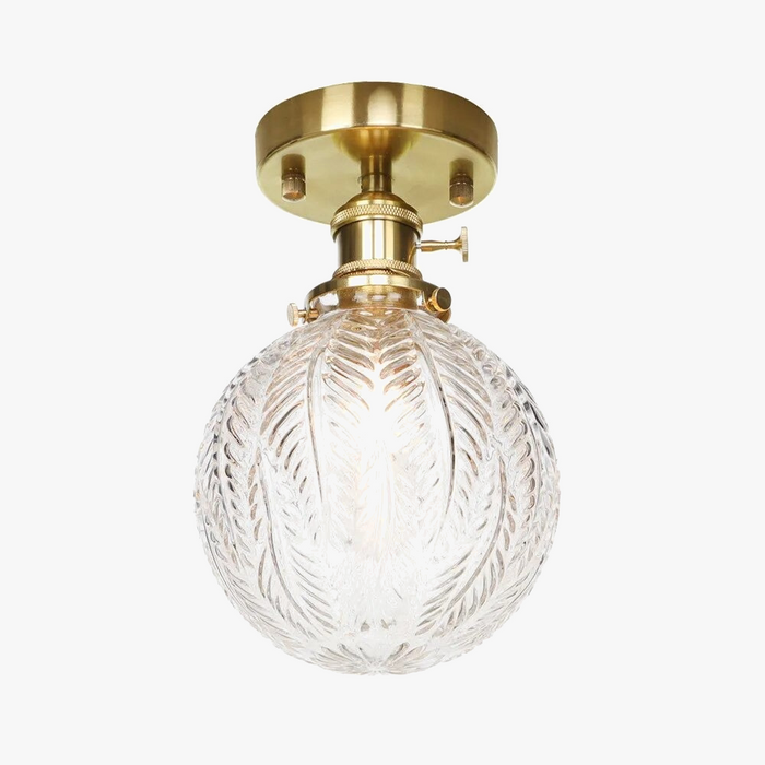 Plafonnier nordique en cuivre avec abat-jour en verre