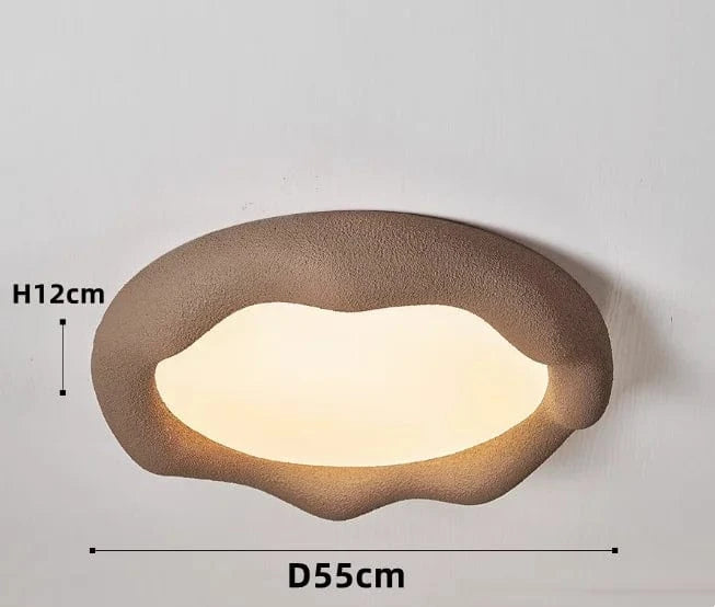 Plafonnier nordique Wabi Sabi Nuage Lumière Style Minimaliste - Résine de Qualité | Marco Lucetti Café D55cm / Lumière neutre